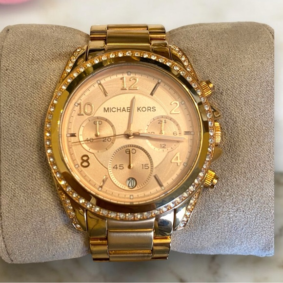 MICHAEL KORS MK5263 Blair All Rose-Gold Tone 39mm Chronograph Ladies Watch - Picture 9 of 16
